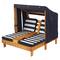 KidKraft Double Chaise Lounge with Cup Holders, Honey & Navy